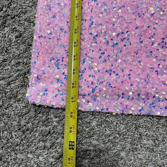 B. Smart Pink Iridescent Sequin Floor Length Dress Size 13 - Picture 13 of 15